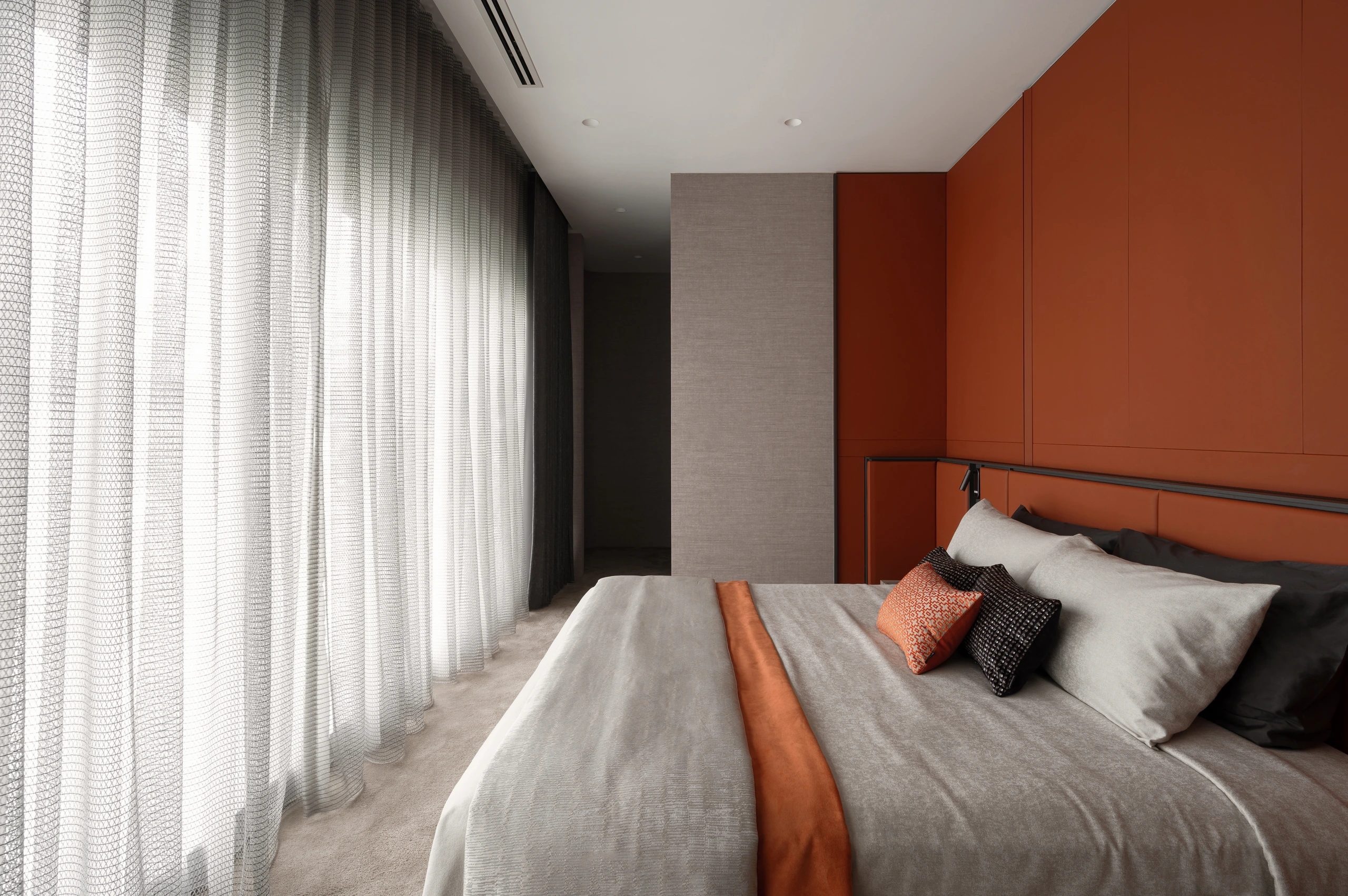 Master bedroom viewed from the window side by Edgeline Planners