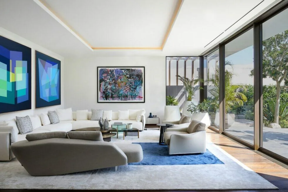 ARRCC Hillside View &mdash; aquamarine rug informal lounge