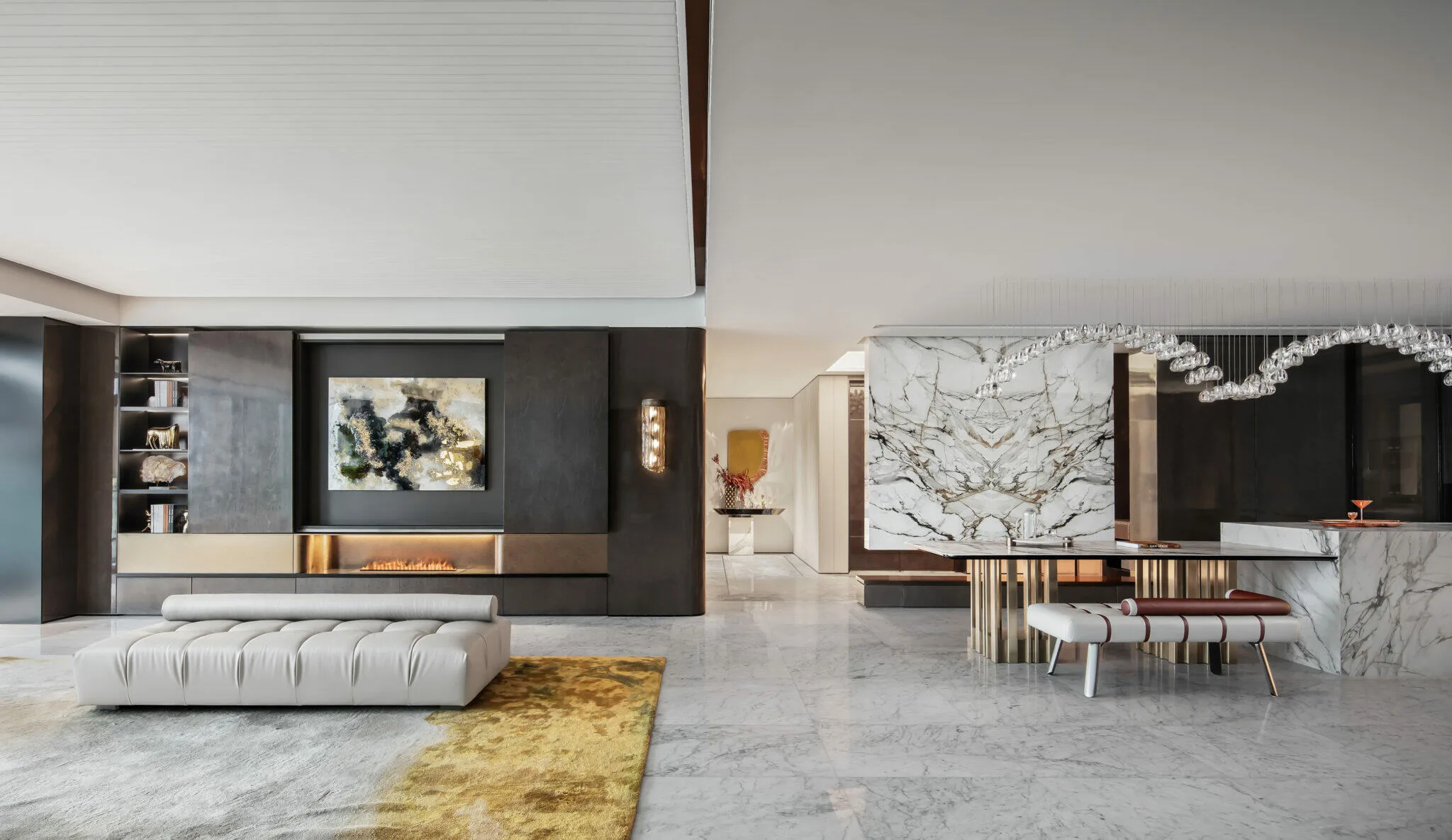 LSD Interior Design &mdash; black and white marble dining