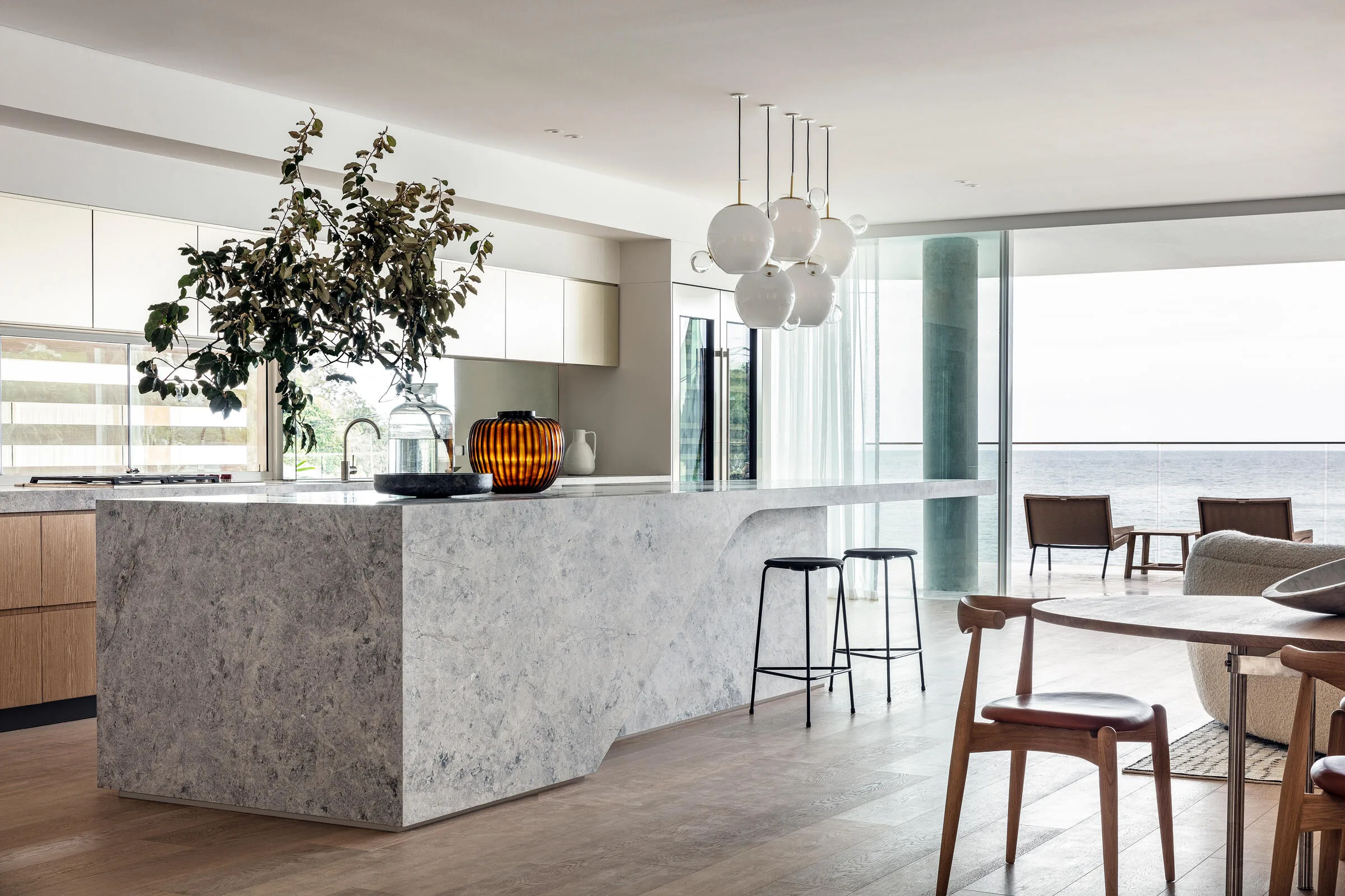 Mim Design &mdash; minimalist kitchen with punch-out island