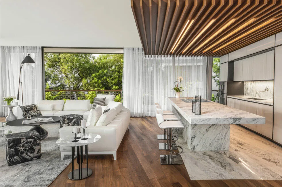 Rita Chraibi &mdash; marble island biophilic kitchen
