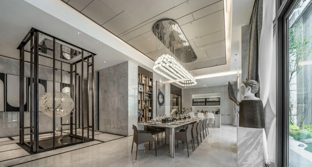 Shenzhen Fanst Design &mdash; floating bulb dining room