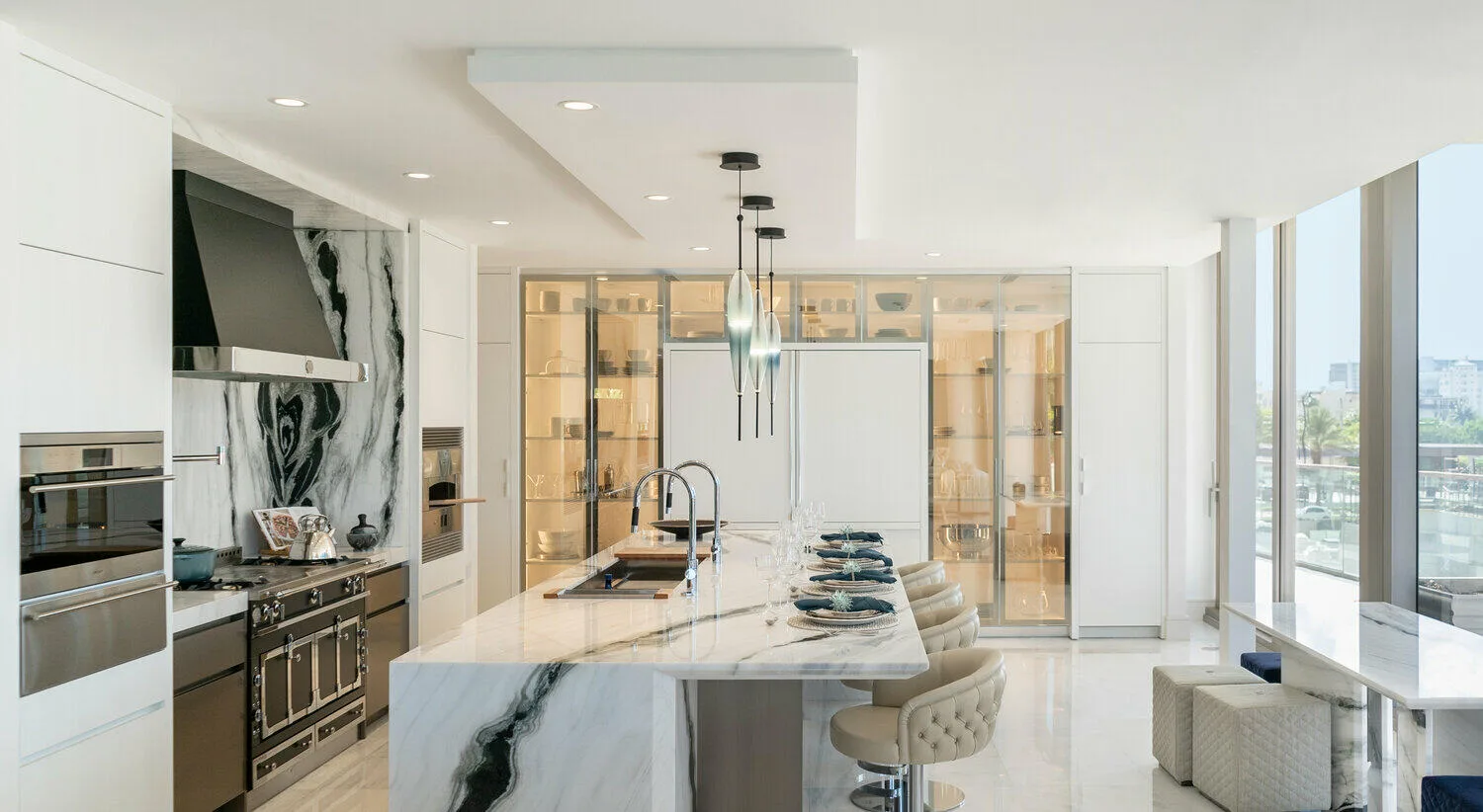 STA Architectural Group &mdash; marble kitchen with natural light