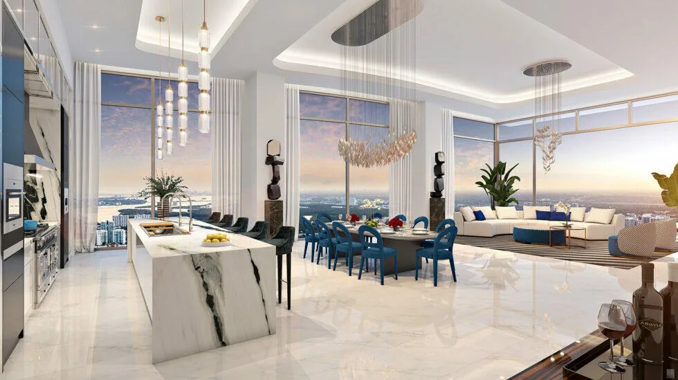Penthouse Platino by STA Architectural Group &mdash; all-white panoramic open plan