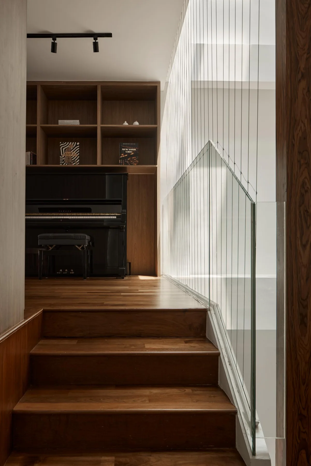 Timber staircase connecting the home's levels